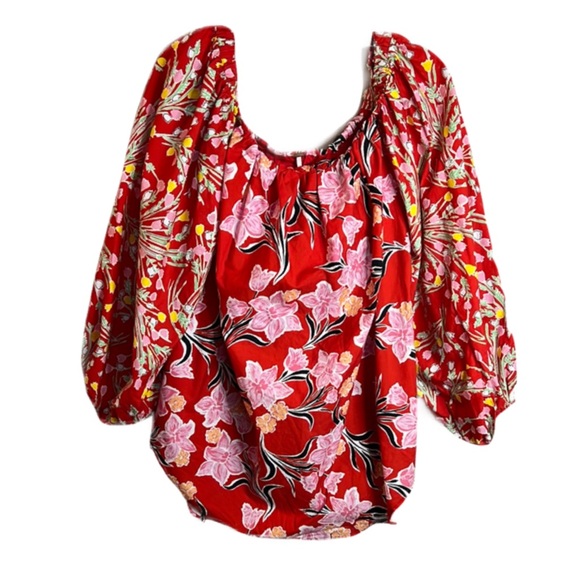 Free People Sz Medium Gardenia Floral Off The Shoulder Tunic Dress MSRP: $128 - Picture 3 of 13